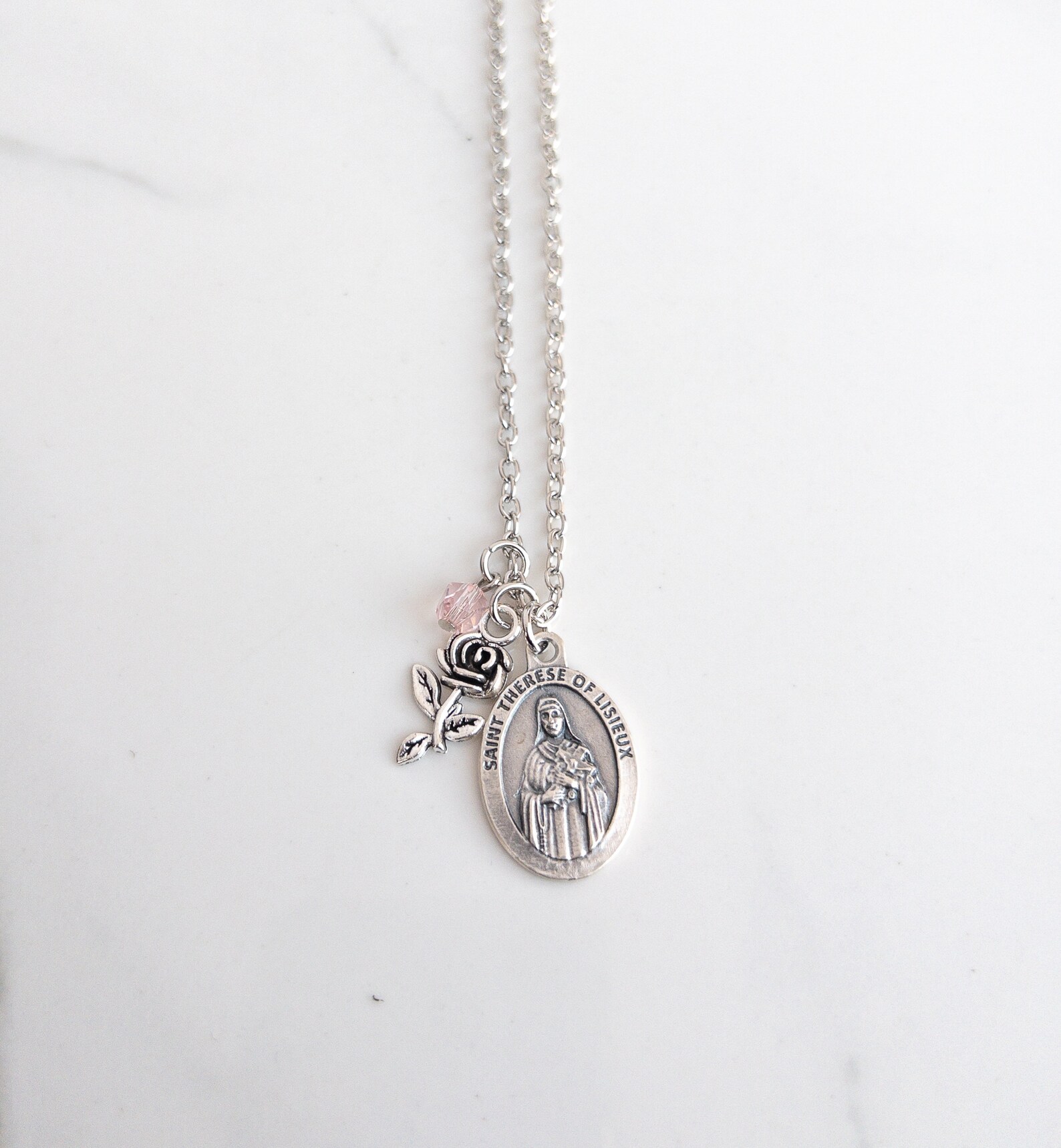 St Therese of Lisieux Necklace - Confirmation Saint Necklace - Catholic ...