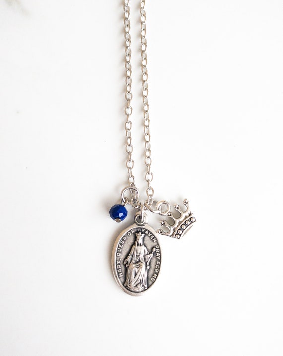 Buy Virgin Mary Necklace Mary Queen of Heaven Blessed Mother
