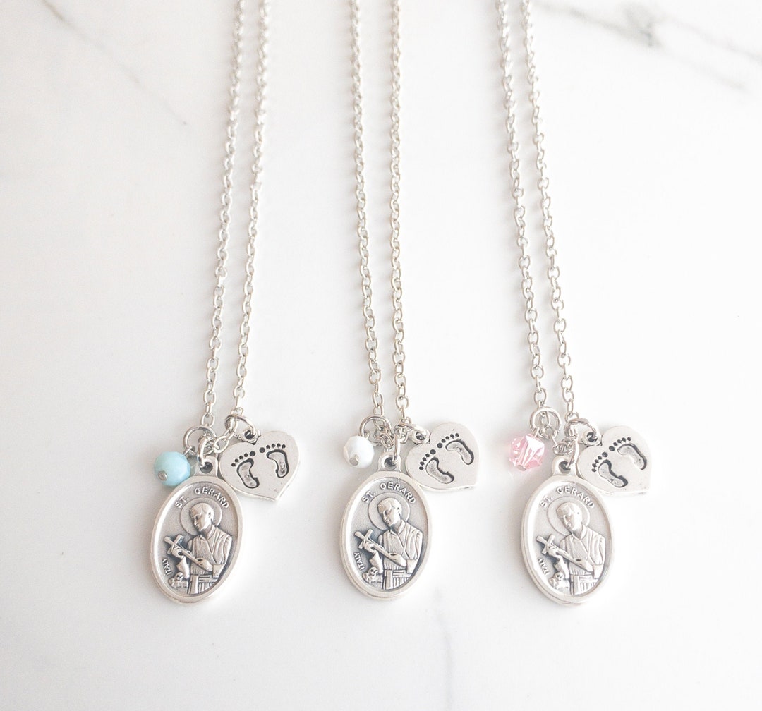 St Gerard Necklace Baby Shower Gift Pregnancy Jewelry Patron Saint