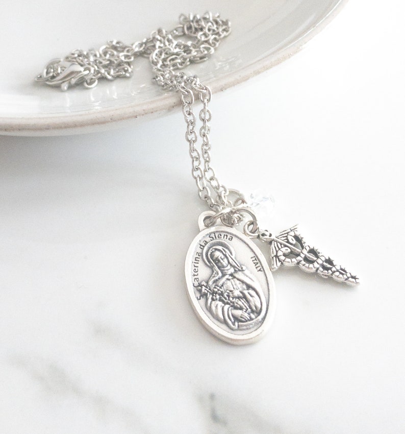 St Catherine of Siena Necklace Patron Saint of Nurses | Etsy