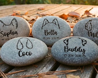 Pet Grave Marker, Custom Engraved Memorial Stone for Dog or Cat, Loss of Dog Gift, Outdoor Garden Plaque, Animal Remembrance Rock