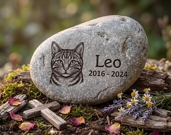 Custom Pet Memorial Stone, Dog Tombstone, Pet Headstone, Photo Engraved Stone, Pet Loss Gift, Remembrance Gift, Dog Grave Marker