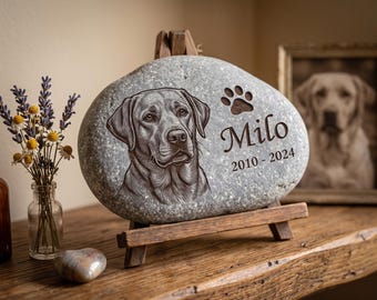 Personalized Dog Grave Marker, Pet Memorial Stone, Dog Tombstone, Custom Pet Marker, Pet Headstone, Photo Engraved Stone, Pet Loss Gift