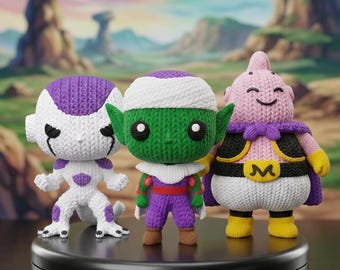 Dragon Ball Collection – Crochet Style 3D Figures (Buu, Frieza and Piccolo)