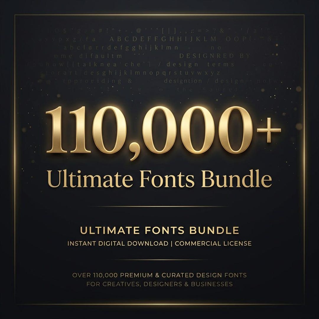 110,000+ Ultimate Fonts Bundle | Mega Typography Pack for Designers ...