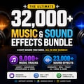 32,000+ Music & Sound Effects Bundle, Royalty Free Background Music | YouTube Video Editing Audio