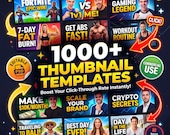 1000+ YouTube Thumbnail Templates, Editable PSD Bundle, Gaming, Fitness, Business, Vlogging & Lifestyle