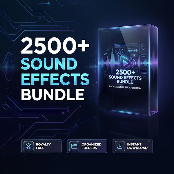 Paquete de más de 2500 efectos de sonido, paquete de efectos de sonido para edición de video, YouTube, cinemática, biblioteca de efectos de sonido