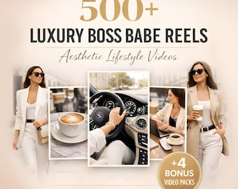 Paquete de más de 500 vídeos de estilo de vida de mujeres emprendedoras de lujo (PLR, MRR)
