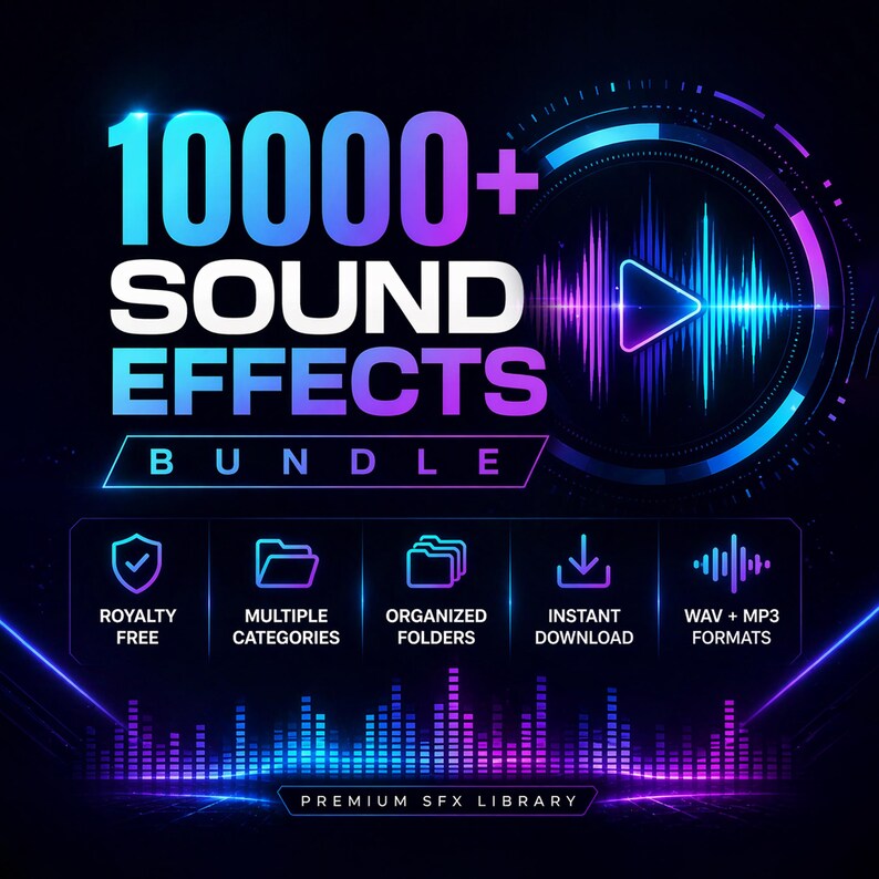 Sound Effects Package 10,000+ Sound Effects Bundle, Ultimate SFX Pack, Youtube, Cinematic ...