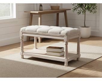 Storage Ottoman, Bench with Storage, Bedroom Bench, End of Bed Bench, Upholstered Entryway Bench, Button Tufted Living Room Hallway Bench