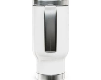 Taza de viaje con rosa de acuarela rosa "Te amo mamá"