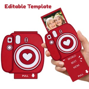 Printable Pull-Out Card Template,DIY Gift card, Mother's Day, Best Friend, Mother birthday,Girlfriend and Boyfriend,Personalized Photo Card