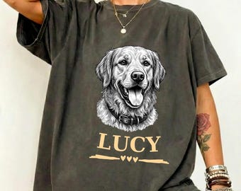 Custom Pet Photo And Name Shirt,Personalized Comfort Colors Pet Shirt,Customized Picture Dog Shirt,Dog Lover Gift,Cat Mom Gift,Pet Loss Gift