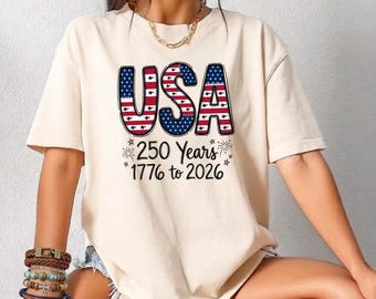 4th July 250th Year Shirts, Vintage 1776 to 2026 America Tee, Jet Flyover USA Flag Graphic Shirt, Patriotic Semiquincentennial Gift Top