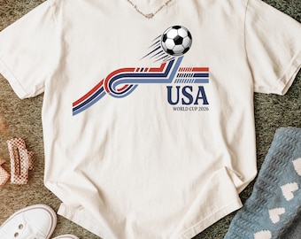 Retro USA Soccer Shirt, Vintage Athletic Club T-Shirt, Comfort Colors® United Soccer Tournament Tee, Match Day Football Fan Gift