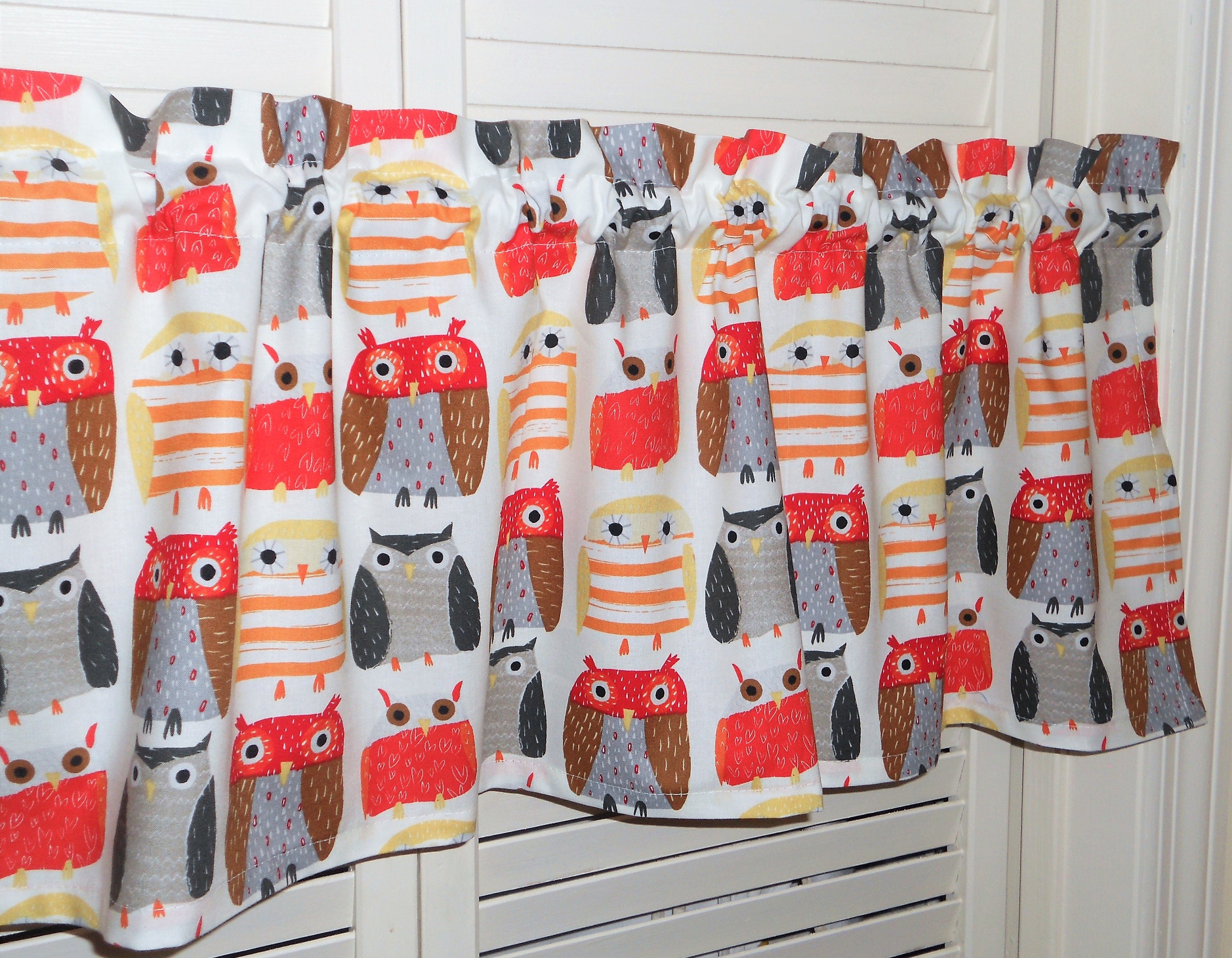 Owl Valance Bird Curtain Birdcage Parakeet Animal Nursery Etsy