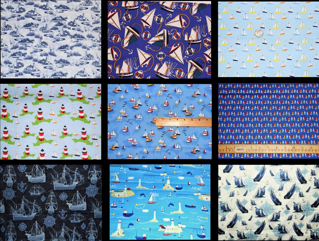 Nautical Valance Kitchen Curtain Ship Boat Summer Sailboat Sea Ocean