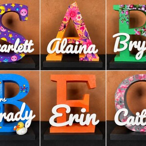 Personalized 3D Printed Name Sign, Custom UV Printed Initial Letter, Unique Name Decor for Home, Office, Man Cave, Bedroom & Nursery image 7