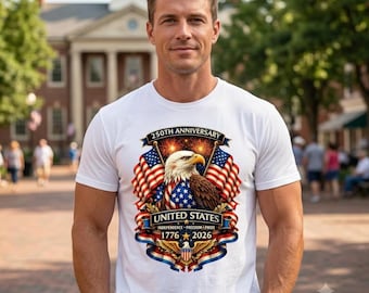 アメリカ合衆国建国250周年記念Tシャツ｜愛国的な鷲の独立記念プライドTシャツ