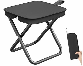 コンパクト折りたたみスツール – キャンプやアウトドアに最適な軽量パッド入りトラベルシート