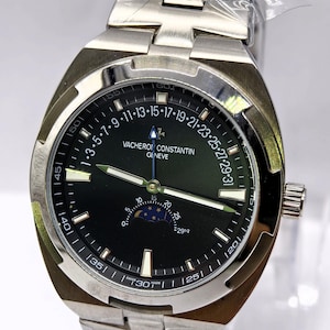 Vintage Vacheron Constanin Geneve Overseas Moonphase Automatic Black Dial Men's Wrist Watch Free Shipping