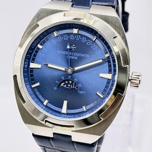 Vintage Vacheron Constanin Geneve Overseas Moonphase Automatic Blue Dial Men's Wrist Watch Free Shipping