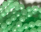 50 highest quality Czech glass fire polished beads - matte full-coat mint green - 8 mm