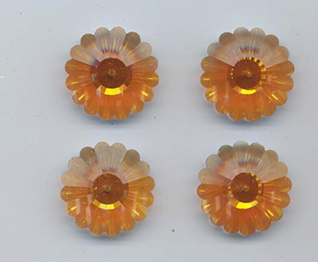 Four Vintage Swarovski Crystal Margarita Beads Art. 3701 20 Etsy
