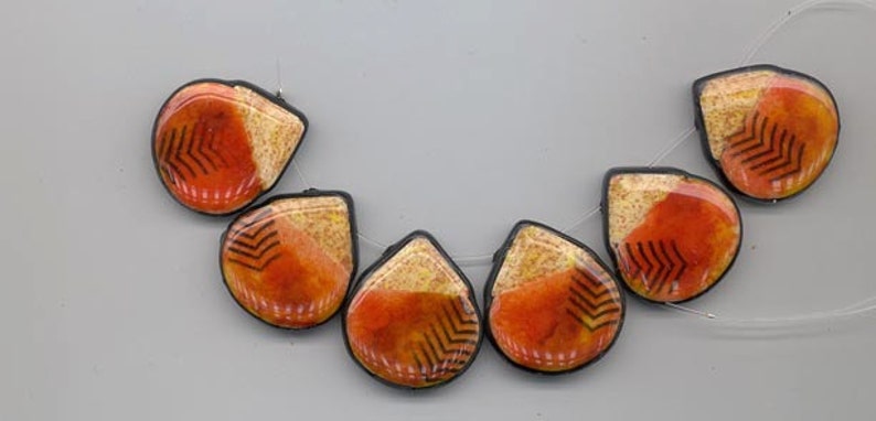 Beautiful polymer clay bead set made by the acclaimed Barcelona artist Montse