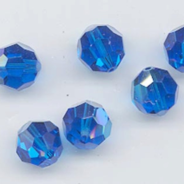 Eight non-standard Swarovski crystals - Art. 5000 - 12 mm - capri blue AB