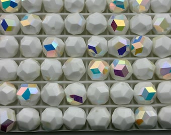 Twelve Vintage Swarovski Crystals: Art 371/5007- Chalkwhite AB