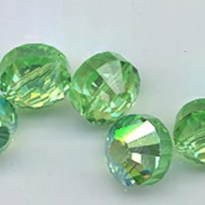 8 vintage Swarovski crystal beads -- rare style art. 349/5101 - 10mm - peridot AB