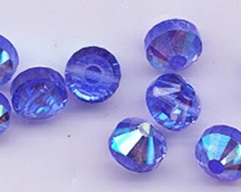 Wow - 12 vintage Swarovski crystal beads: Art. 349/5101 - 8 mm - sapphire AB