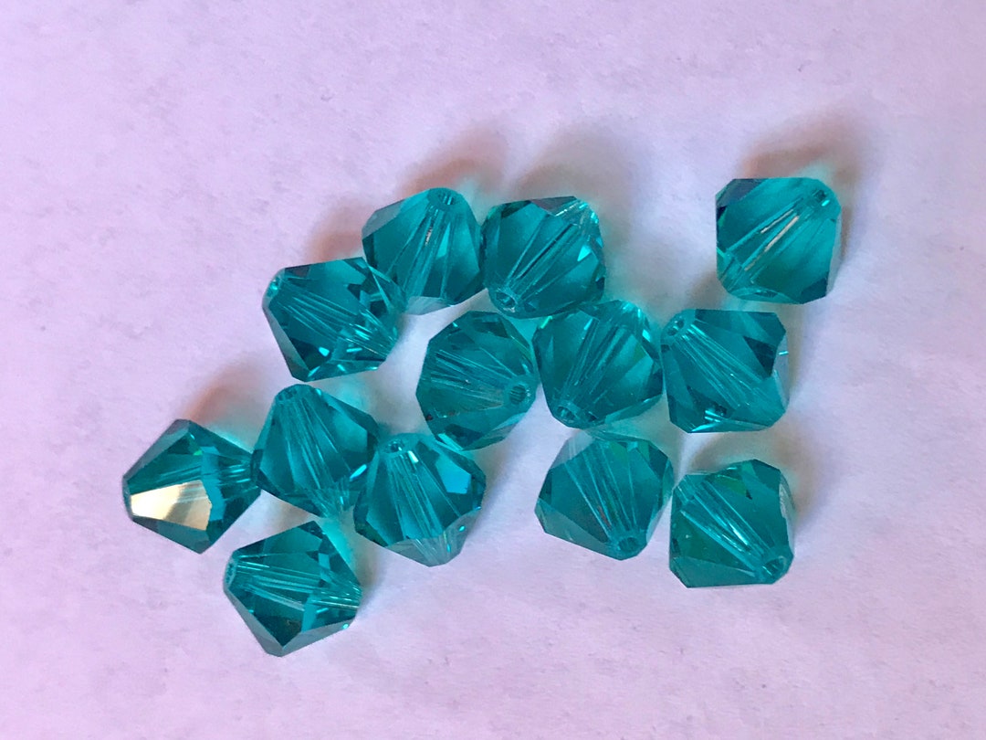 Twelve Beautiful Discontinued Swarovski Crystals Art. 5301 bicones 8 Mm Blue Zircon Etsy