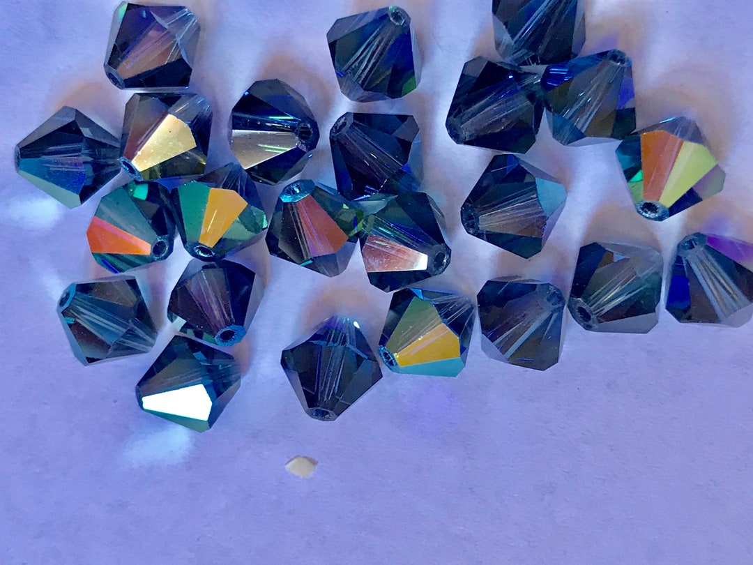 12 Vintage Swarovski Crystals Discontinued Art 5301 8 Mm Montana AB Etsy