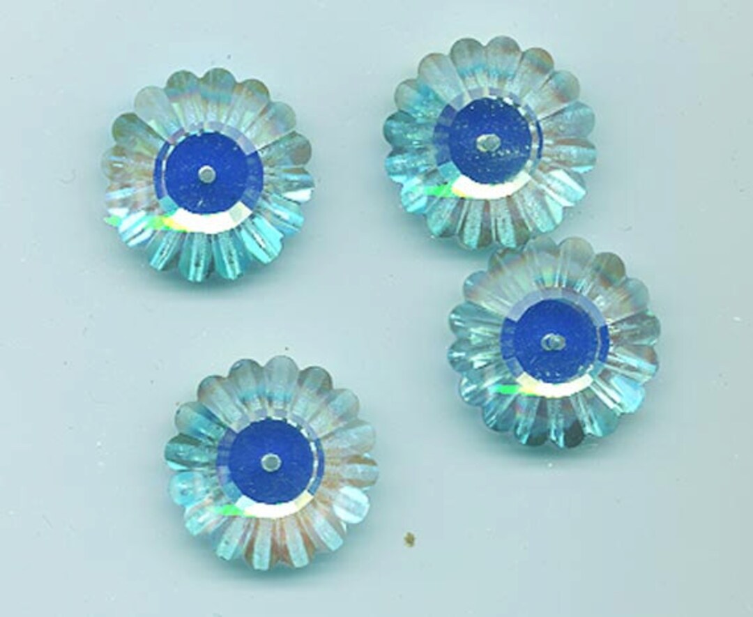 Four Vintage Swarovski Crystal Beads 3701 20mm Vitrail