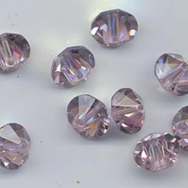 Twelve rare vintage Swarovski crystal beads: Art. 42/5307 - 10 mm - light amethyst AB
