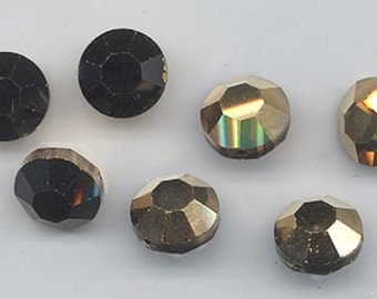 Six amazingly rare vintage Swarovski crystal beads: Art. 5100 - 12 mm - jet comet OR