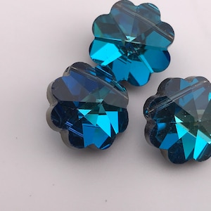 Eight super-rare vintage Swarovski margaritas - Art. 5110 - bermuda blue - 14mm