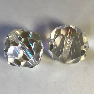Six  vintage Swarovski crystal beads - Art. 5300/39 - 16mm - crystal AB