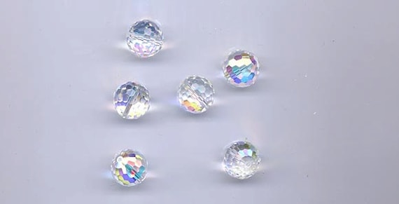 Six Awesome Vintage Swarovski Crystal Beads: 5003 12mm