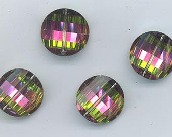 Six rarest-of-the-rare vintage Swarovski crystal pagoda beads: Art. 5107R - 12 mm - vitrail medium