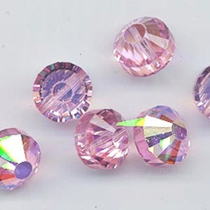 Six gorgeous and rare vintage Swarovski beads - art 349/5101 - 12mm - light rose AB
