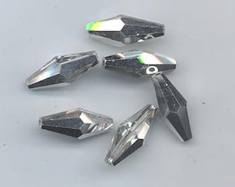 Six vintage Swarovski crystals - art 5205 - 25x10mm - crystal comet argent light