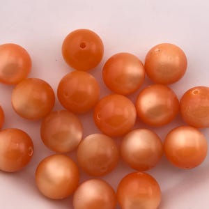 20 orange vintage moonglow lucite beads - 14mm - #207