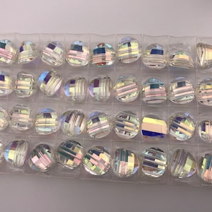 Crystal AB pagoda beads! Vintage Swarovski factory pack (50% off my retail) - Art 5107R - 14mm - crystal AB - pagoda beads - 36 pc