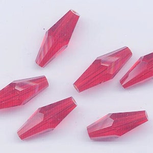 Twelve vintage Swarovski crystal beads - Art. 5205 - 20x8mm - light siam
