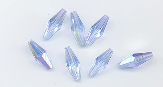 12 Vintage Swarovski Crystal Beads 5205 15x6mm Light