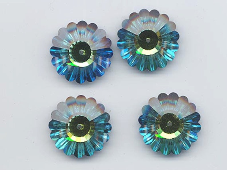 Four Vintage Swarovski Crystal Margarita Beads Art. 3701 20 Etsy